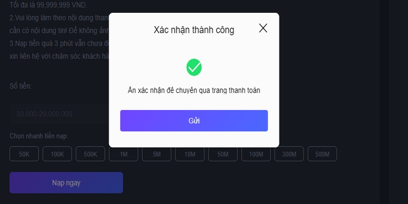 Trên trang cá nhân của anh em, chọn mục “Nạp tiền” hoặc “Nạp fund”